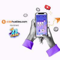 Smartphone showing the 21 Cash home screen.