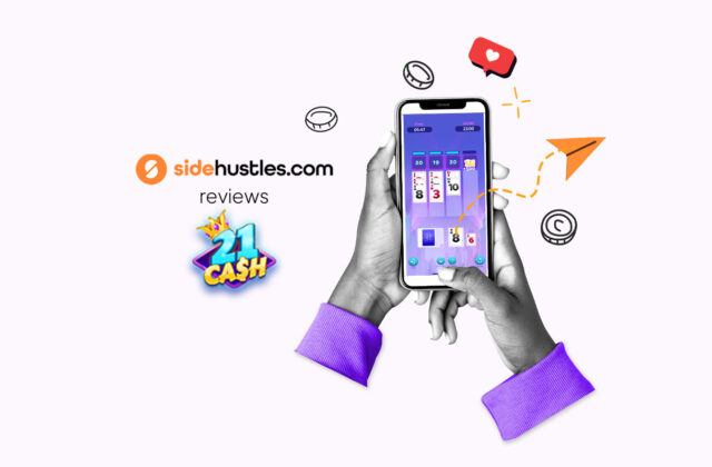Smartphone showing the 21 Cash home screen.
