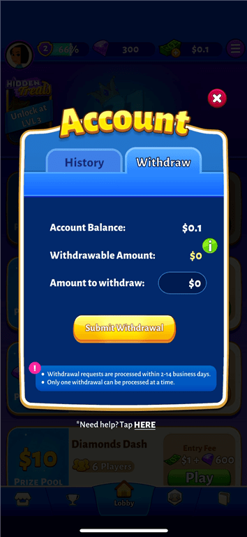 Bonus Cash on a 21 Cash balance.