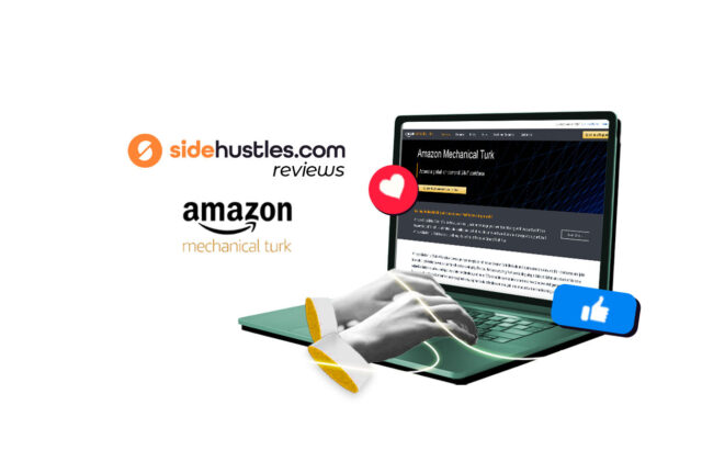A laptop showing the Amazon Mechanical Turk homepage.