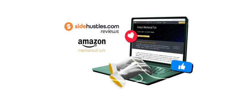 A laptop showing the Amazon Mechanical Turk homepage.