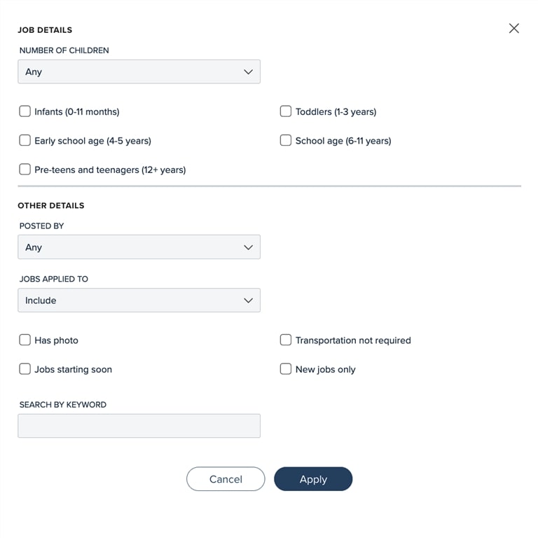 Care.com Screenshot How To Set Your Job Preferences