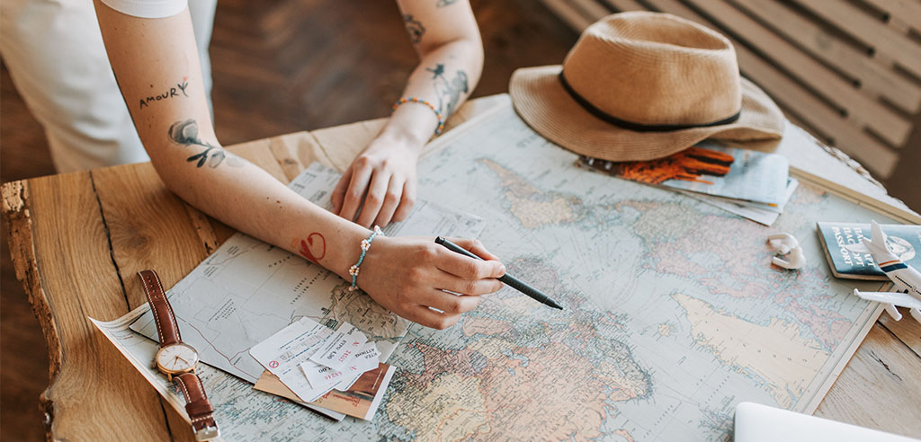 helping someone making travel plans in exchange for money