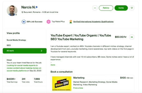 Narcis Nedelcu's Upwork Profile