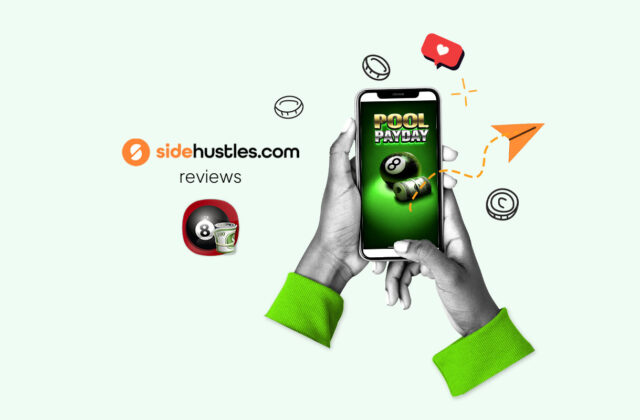 Smartphone showing the Pool Payday gaming app.