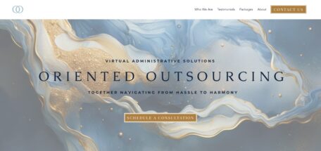 Screenshot from the home page of Stephanie Barnes's website showing her business's name.
