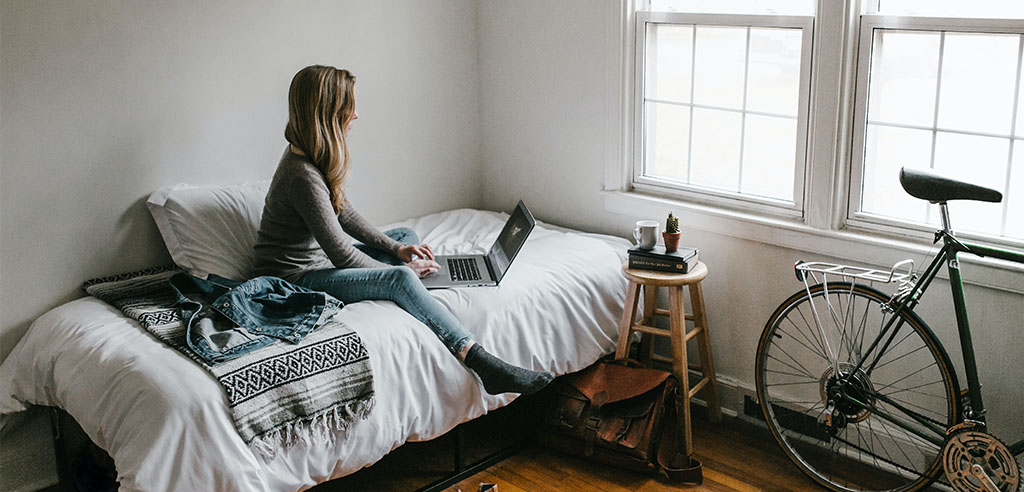 A travel blogger is writing her blog