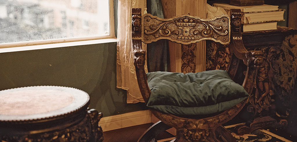 an antique chair