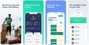 Screenshots of the Bellhop app