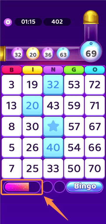 The Booster Meter in the Bingo Cash app.