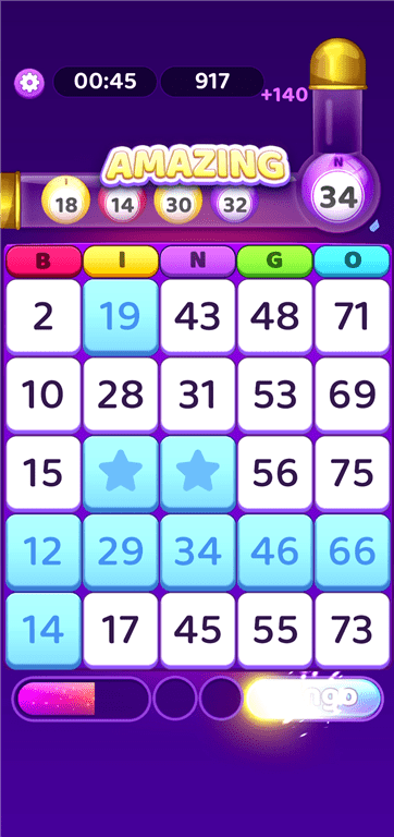 Playing a game of Bingo Cash.