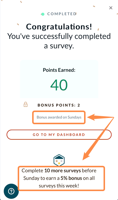 screenshot of branded surveys branded elite offering bonus points slightly misleading