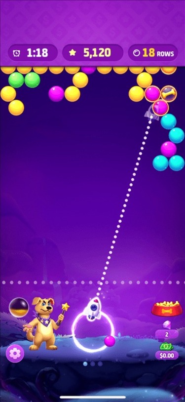 Completing the Bone Hunt task on Bubble Buzz.