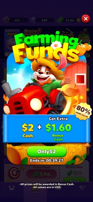 Special offer on a Bubble Buzz deposit.