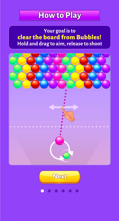 Rules for the Bubble Cash game, as shown in the app.
