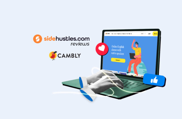Teacher on a laptop signing up online to teach on Cambly