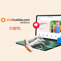Care professional on a laptop signing up online to become a Care.com caregiver