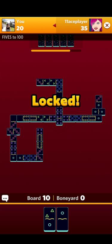 Locked game on Dominoes Gold.