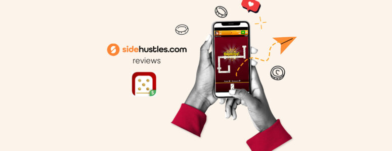 Smartphone showing the Dominoes Gold app.