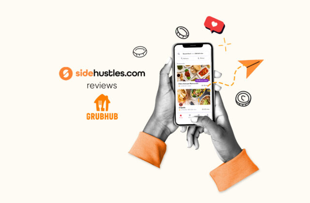 Smartphone showing the Grubhub app.