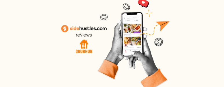 Smartphone showing the Grubhub app.