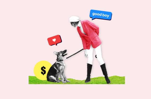 Professional dog walker with a German Shepherd