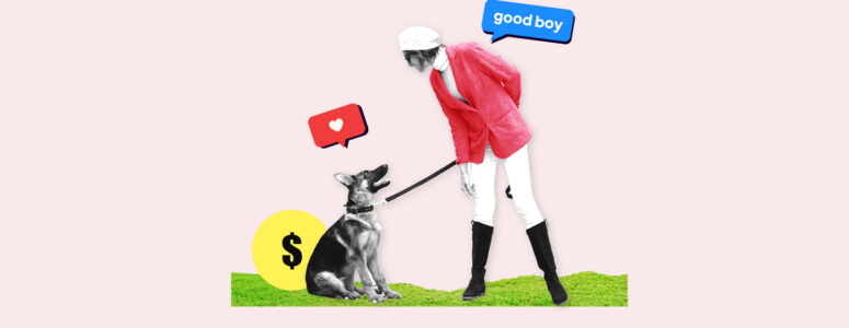 Professional dog walker with a German Shepherd
