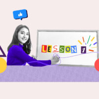ESL teacher conducting a lesson for her side hustle