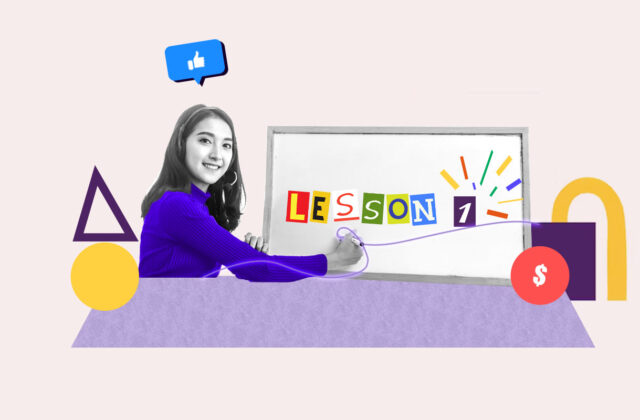 ESL teacher conducting a lesson for her side hustle