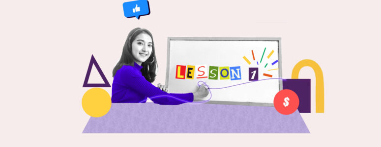 ESL teacher conducting a lesson for her side hustle