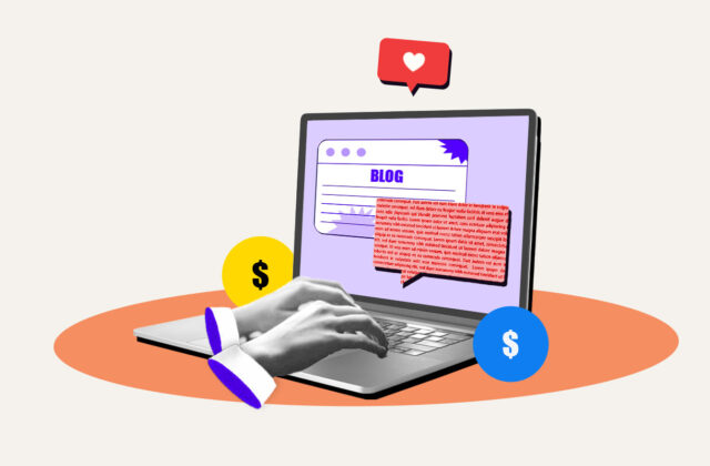 Laptop with a blog post being written on it representing making money blogging