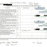 An anonymized Clean Water Act inspection form.