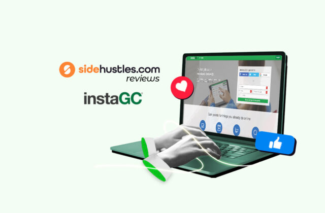 Laptop screen showing the InstaGC home page.