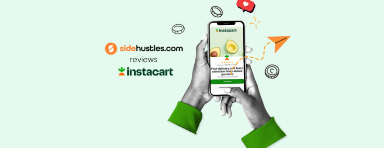 Mobile phone showing Instacart on the screen.