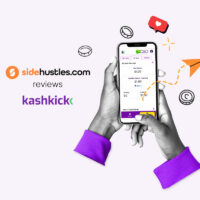 Smartphone showing the KashKick platform.
