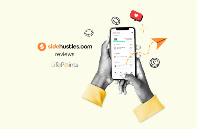 Smartphone showing the LifePoints homepage.