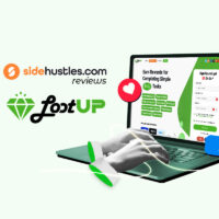 Laptop showing the Lootup home page.