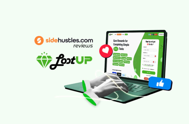 Laptop showing the Lootup home page.