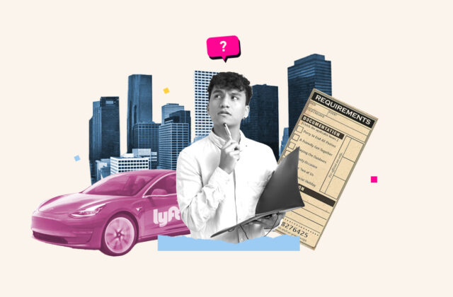 Man in front of his car considering the requirements to become a Lyft driver