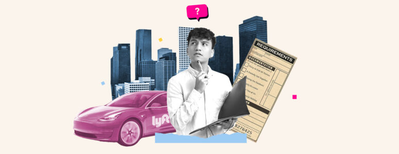 Man in front of his car considering the requirements to become a Lyft driver