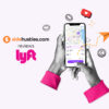 Smartphone showing the Lyft app.