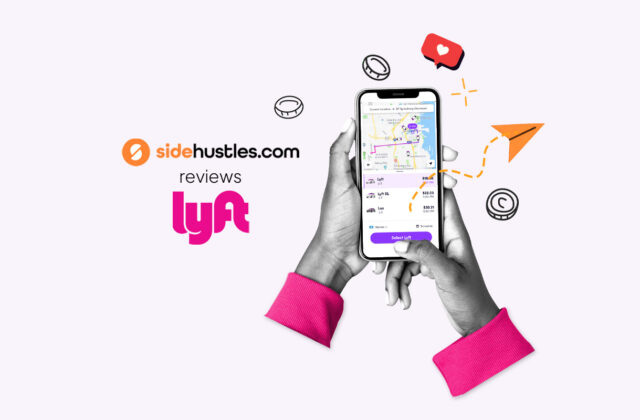 Smartphone showing the Lyft app.