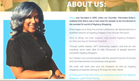 Mercedes Eckert on the iShop About Us page