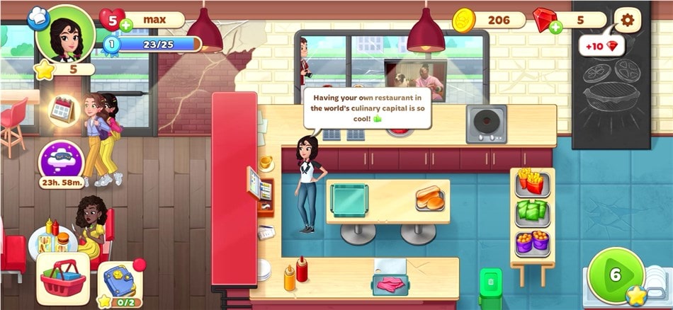 Playing the Cooking Diary Restaurant Game on MyPoints.