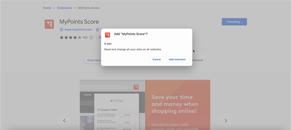 Downloading the Score! browser extension that MyPoints offers.