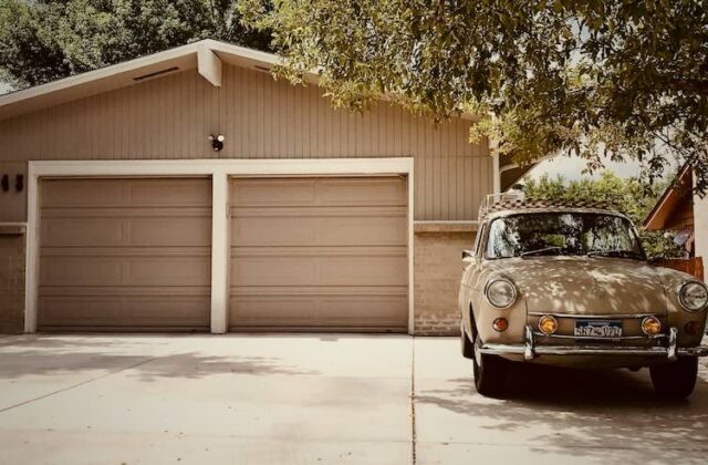 Exterior view of a garage being used to store items for people on Neighbor.