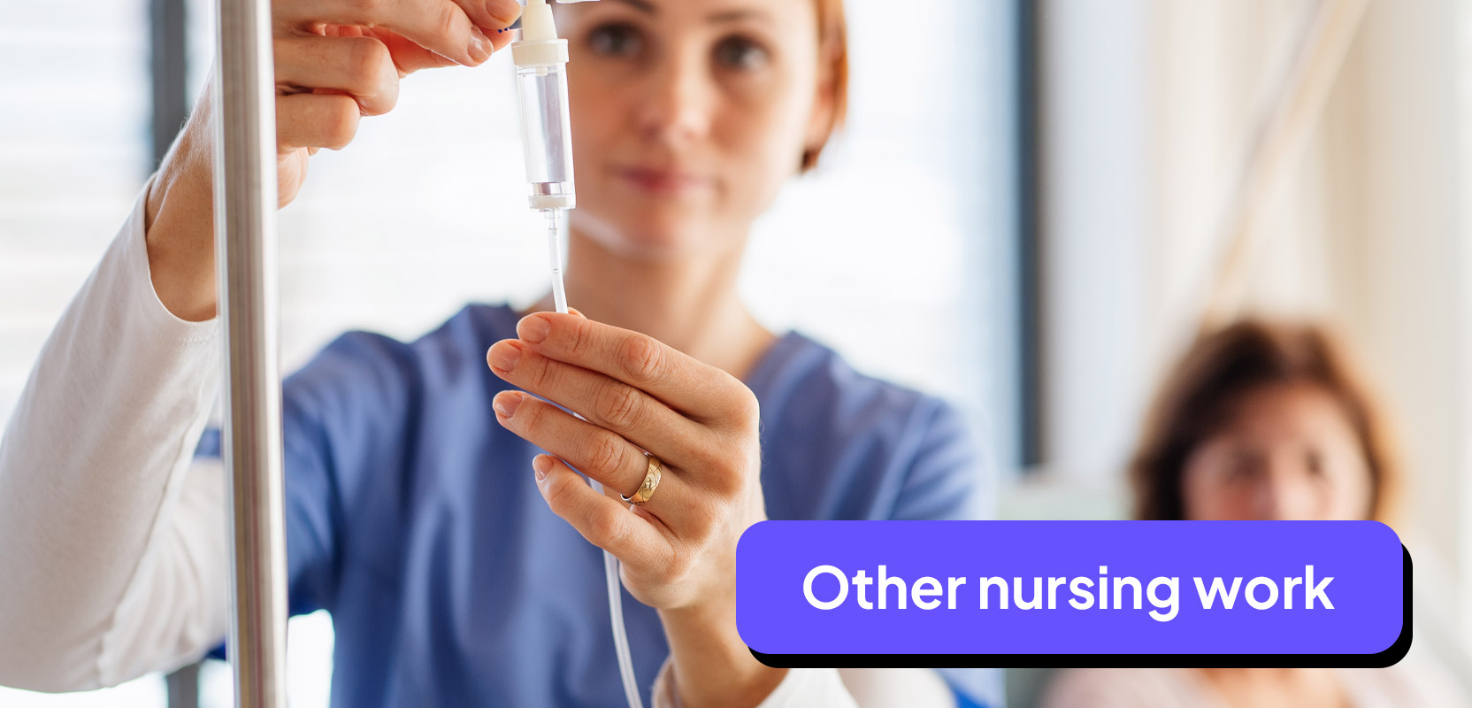 Nurse checking IV line as part of her part-time nursing side gig