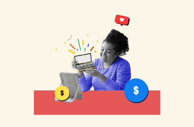 Freelancer testing a gadget as part of their product tester side hustle