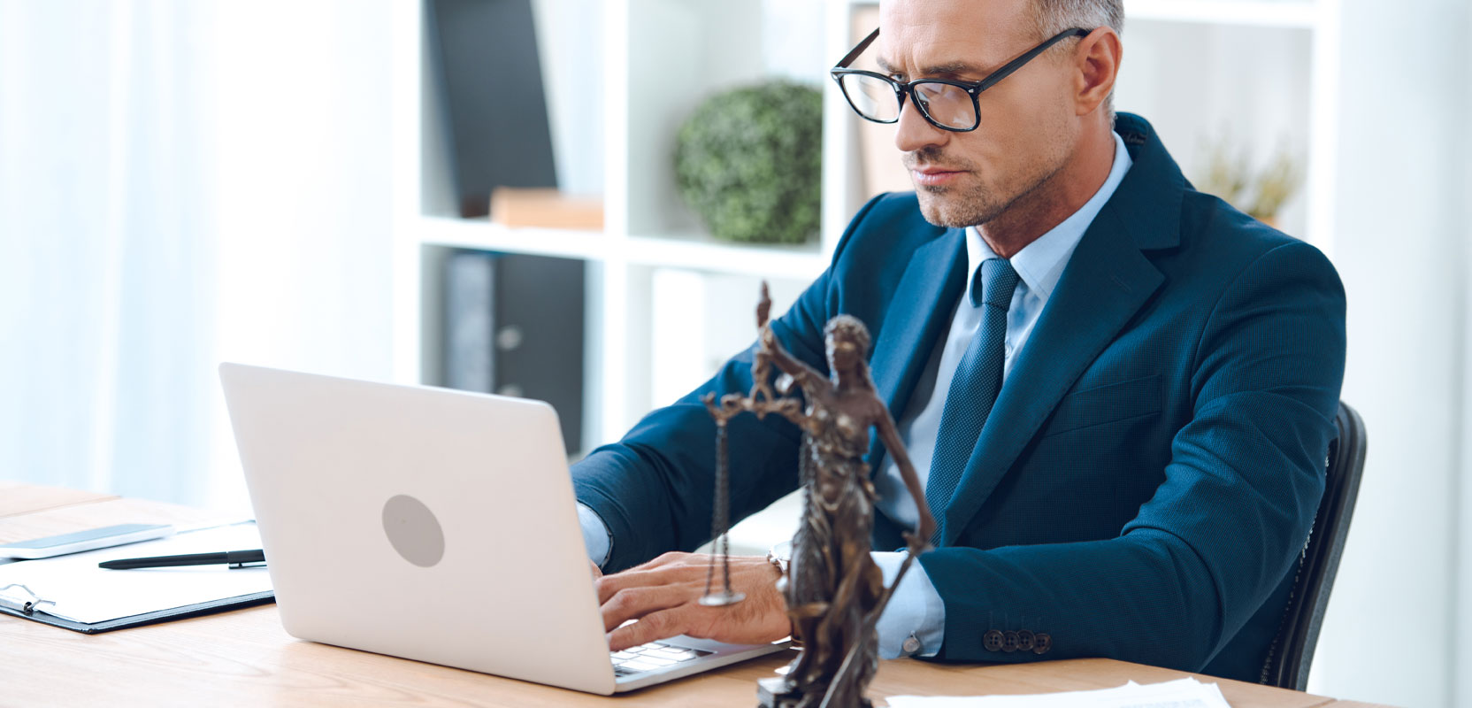 Lawyer working on his part-time job as a legal proofreader