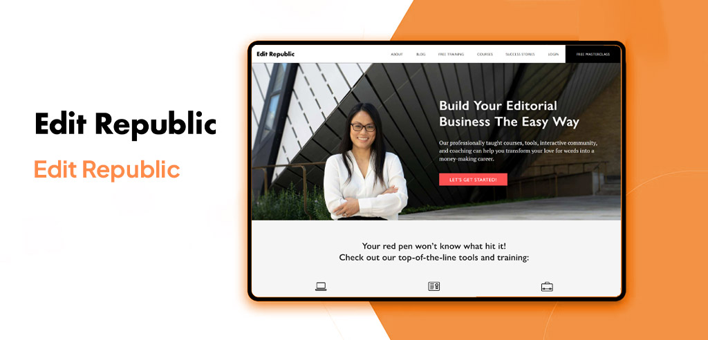 Screenshot showing the Edit Republic homepage